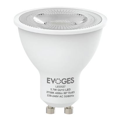 Show details for Leo 5.7W Non-Dimmable GU10 2700K CRI93 60D Picture of Leo 5.7W Non-Dimmable GU10 2700K CRI93 60D
