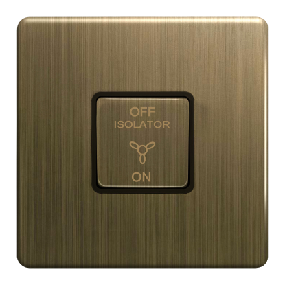 Show details for Terra 1 Gang 1 Way 3 Pole 10AX Fan Switch Antique Brushed Brass Picture of Terra 1 Gang 1 Way 3 Pole 10AX Fan Switch Antique Brushed Brass