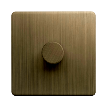 Show details for Terra 250VA 1 Gang Push Dimmer Switch Antique Brushed Brass Picture of Terra 250VA 1 Gang Push Dimmer Switch Antique Brushed Brass